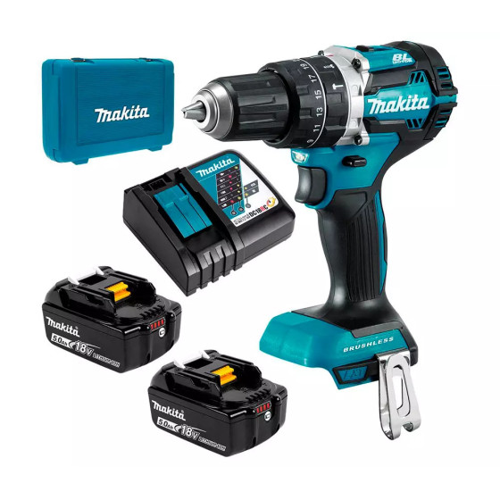 Masina de gaurit si insurubat cu acumulator 18 V, 5.0 Ah Makita DHP484RTE
