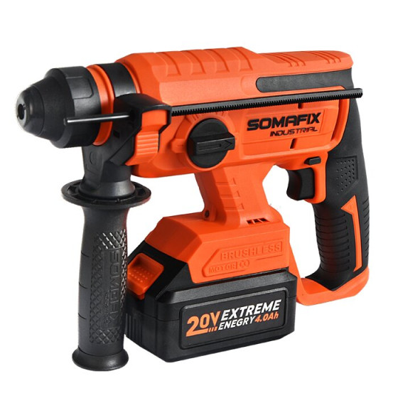 Ciocan rotopercutor SDS-PLUS, 3 J, cu 2 acumulatori 20V 4.0Ah Somafix SFX8587